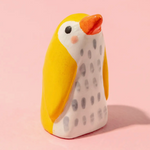 Tiny Yellow Penguin Ceramic Sculpture