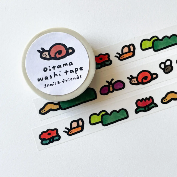 Snail and Friends Washi Tape (15mm)