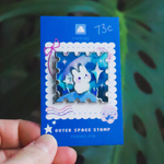 Rabbit in Outer Space Enamel Pin