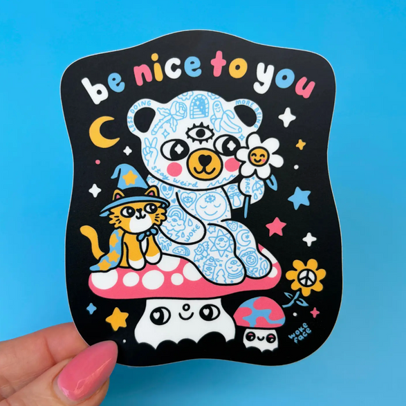 Be Nice Bear Sticker