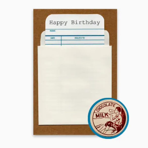 Vintage Library Card Birthday