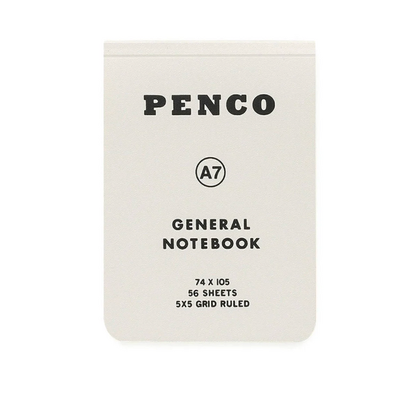 Mini Graph Penco Notebook: White (A7)