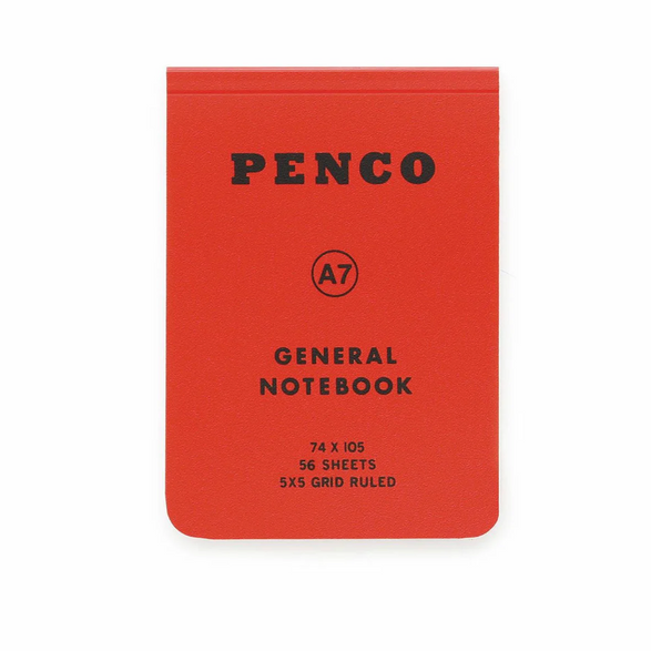 Mini Graph Penco Notebook: Red (A7)