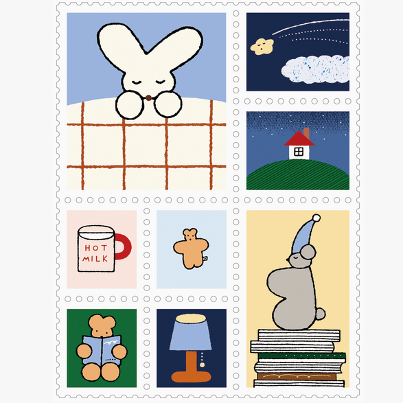 Kitta Tab Washi Stickers - Bedtime