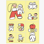 Kitta Tab Washi Stickers - Playmates