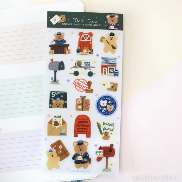 Bear Post Office Sticker Sheet