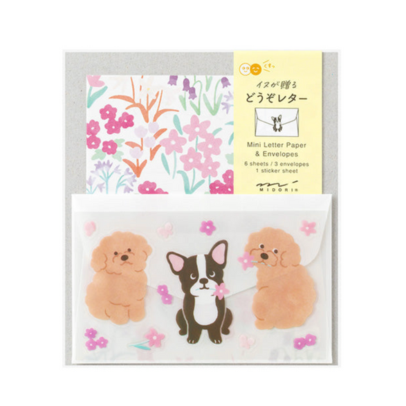 Midori Letter Set: Dogs + Flowers