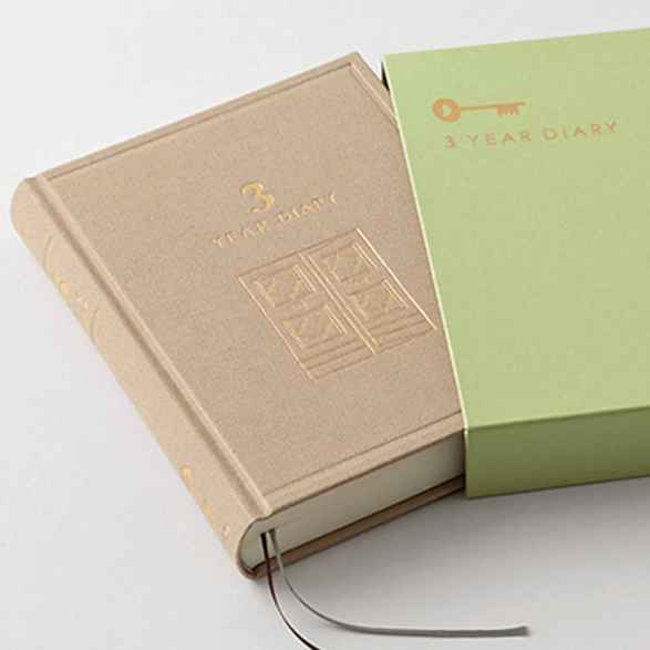 Mini Midori Three Year Diary - Beige