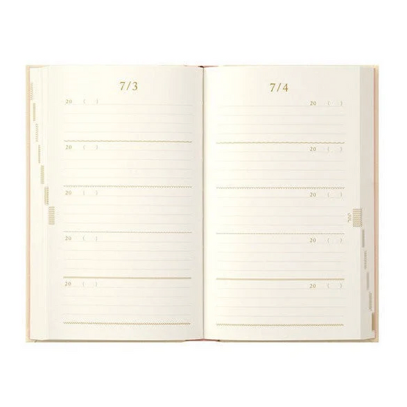 Midori Five Year Diary - Cream Floral