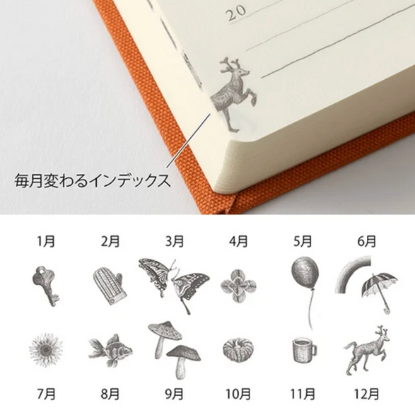 Mini Midori Five Year Diary - Red
