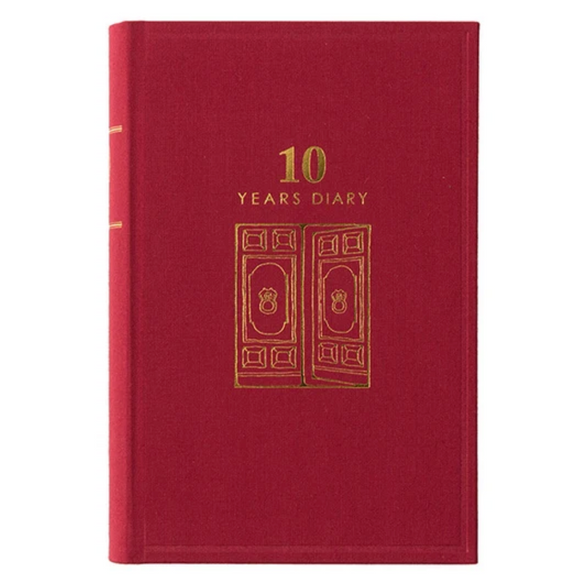Midori Ten Year Diary - Red