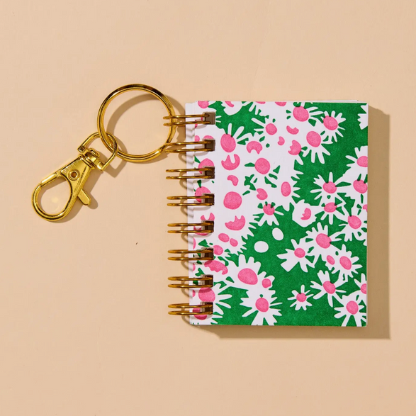 Mini Keychain Notebook: Floral