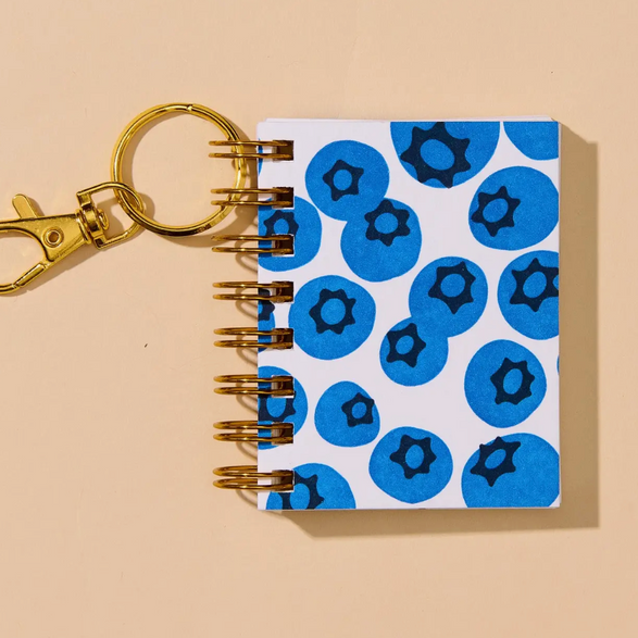 Mini Keychain Notebook: Blueberry