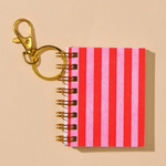 Mini Keychain Notebook: Pink Stripes