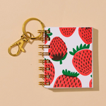 Mini Keychain Notebook: Strawberries