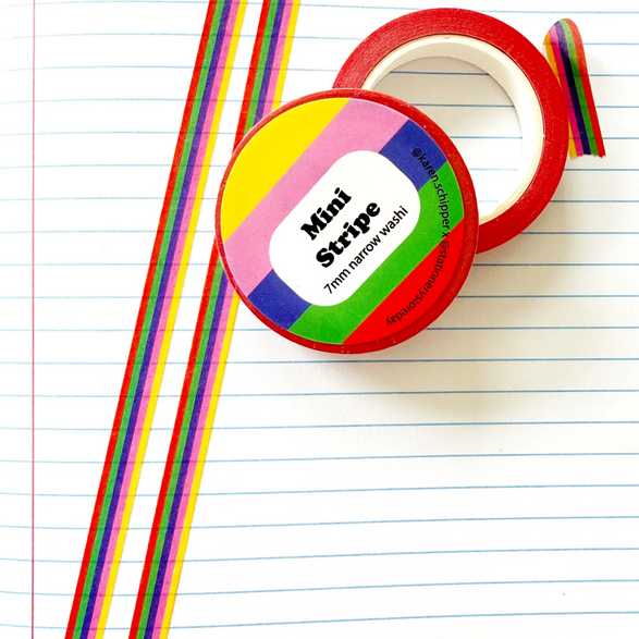 2026 Stationery Store Day Mini Stripe Washi Tape (7mm)