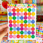 Rainbow Buttons Sticker Sheet