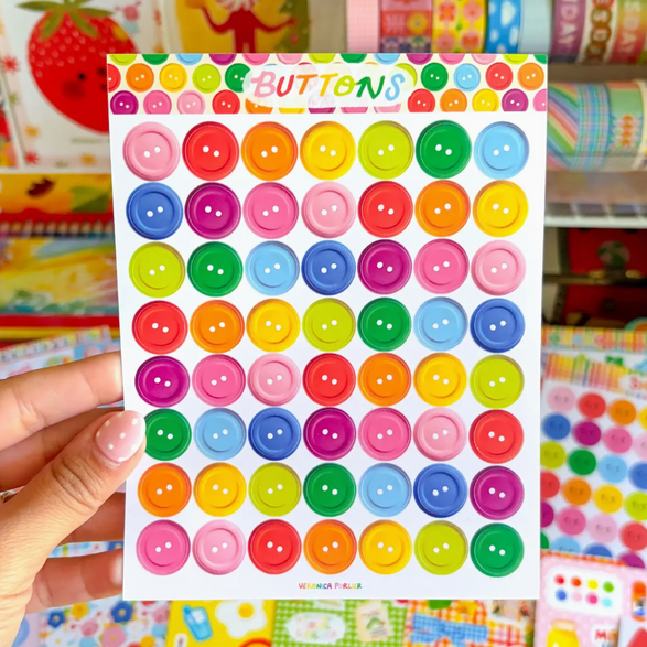 Rainbow Buttons Sticker Sheet