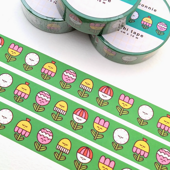 Green Floral Washi Tape (15mm)