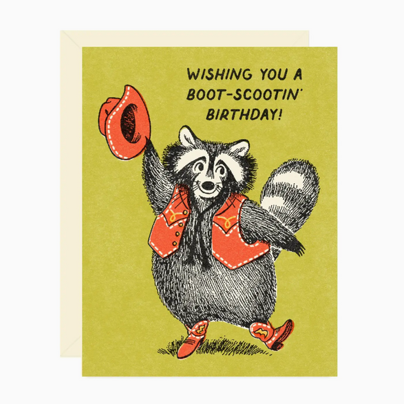 Boot Scootin' Birthday Raccoon