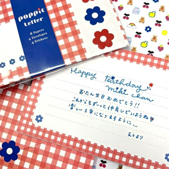 Mini Red + Blue Floral Letter Set