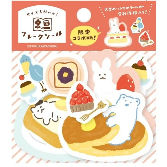 Red Breakfast Sticker Flake Set