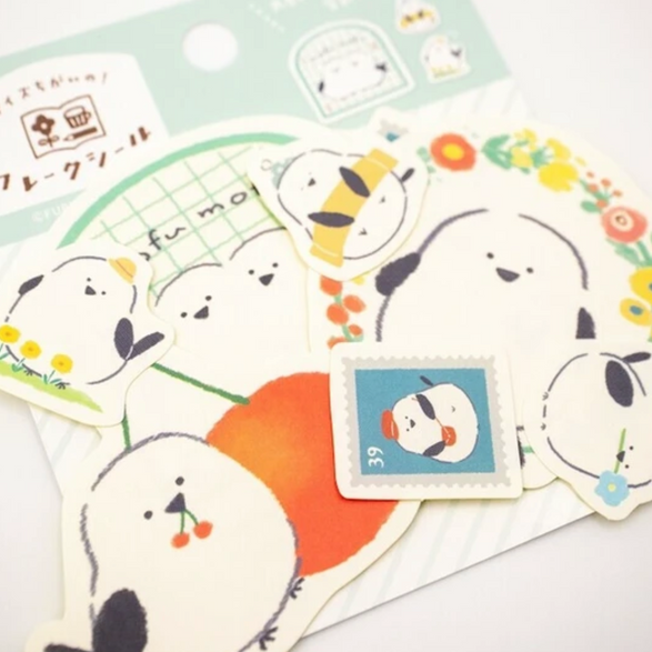 Green Bird Sticker Flake Set