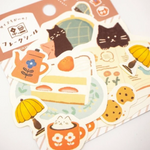 Mauve Cat Sticker Flake Set