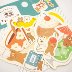 Teal Bear Sticker Flake Set