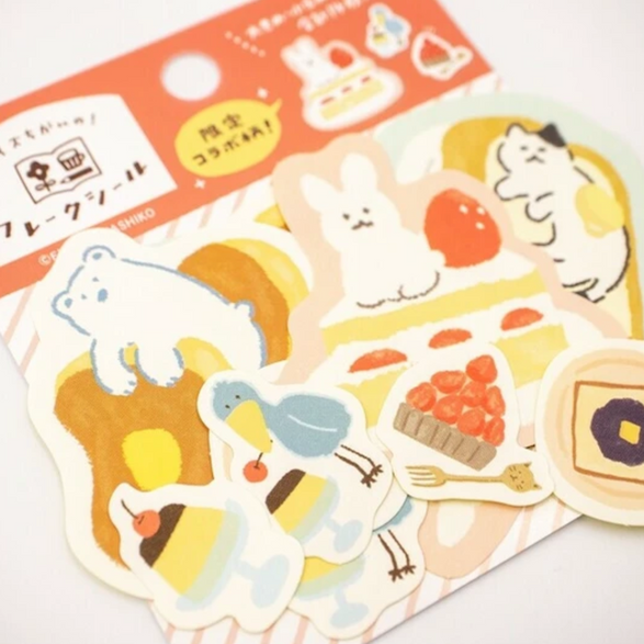 Red Breakfast Sticker Flake Set