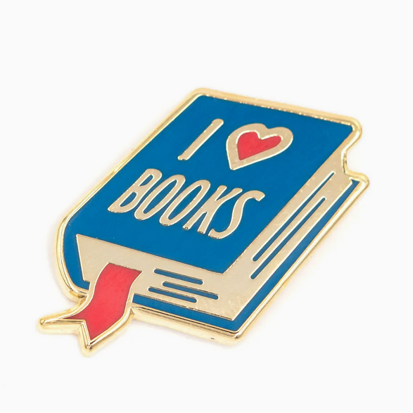 I Heart Books Enamel Pin