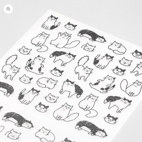 Black + White Cat Midori Sticker Sheet