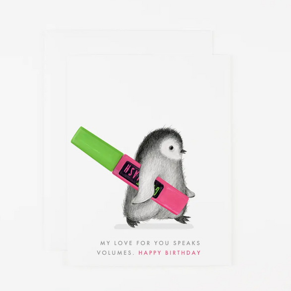 Happy Birthday Mascara Penguin