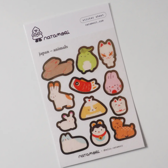 Japan Animals Sticker Sheet