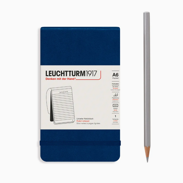 Leuchtturm Lined Pocket Notebook: Navy (A6)