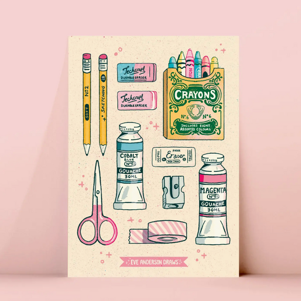 Art Supplies Sticker Sheet