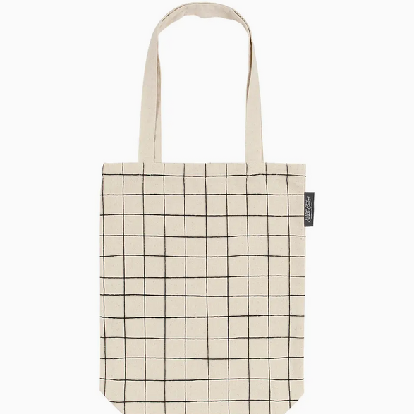 Canvas Grid Tote Bag