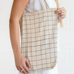 Canvas Grid Tote Bag
