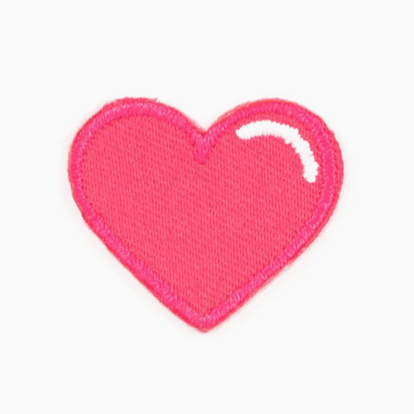 Pink Heart Embroidered Sticker Patch