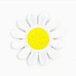 White Daisy Embroidered Sticker Patch
