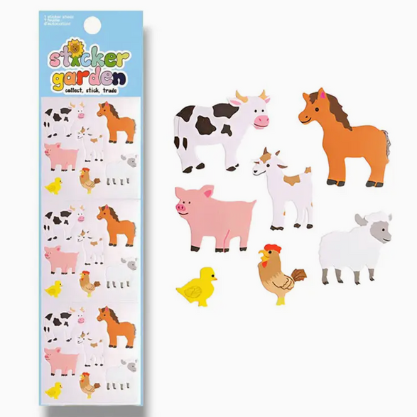 Farm Animals Glossy Sticker Sheet