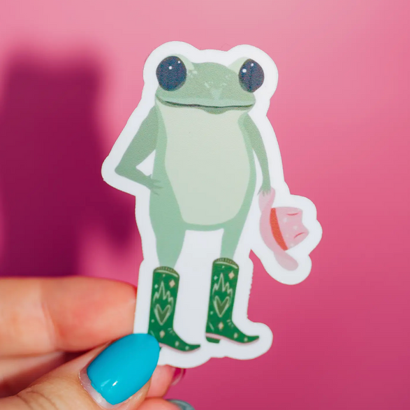 Cowboy Boots Frog Sticker