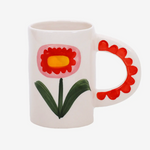 Red + Yellow Flower Mug