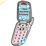 Y2K Flip Phone Trinkets Embroidered Keychain