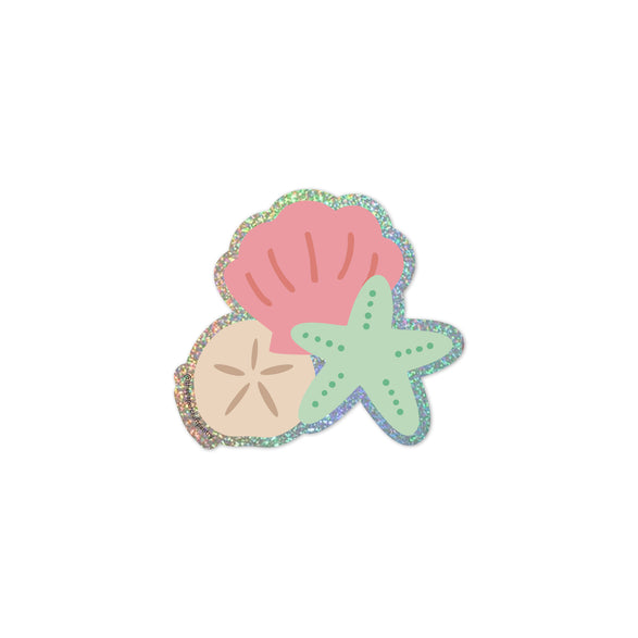 Seashells Shell Glitter Vinyl Sticker