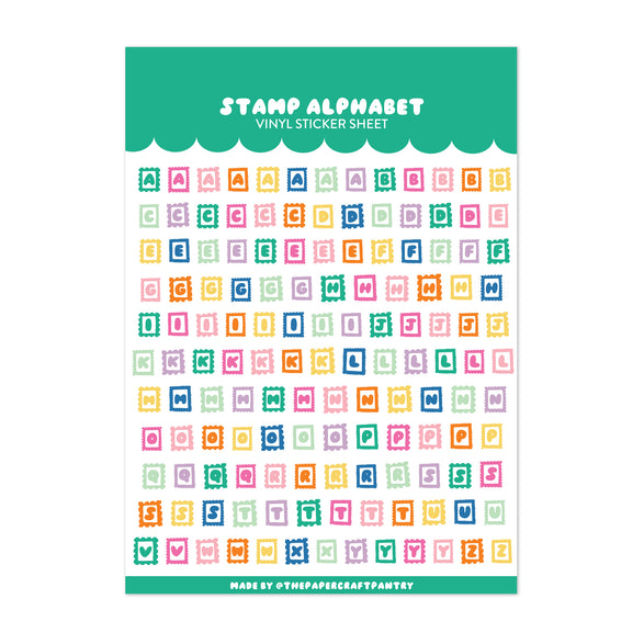 Stamp Alphabet Sticker Sheet