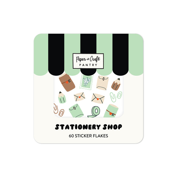 Stationery Shop Sticker Flakes - Set of 60