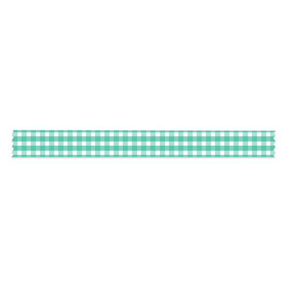 Teal Gingham Washi Tape - 15mm