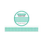 Teal Gingham Washi Tape - 15mm