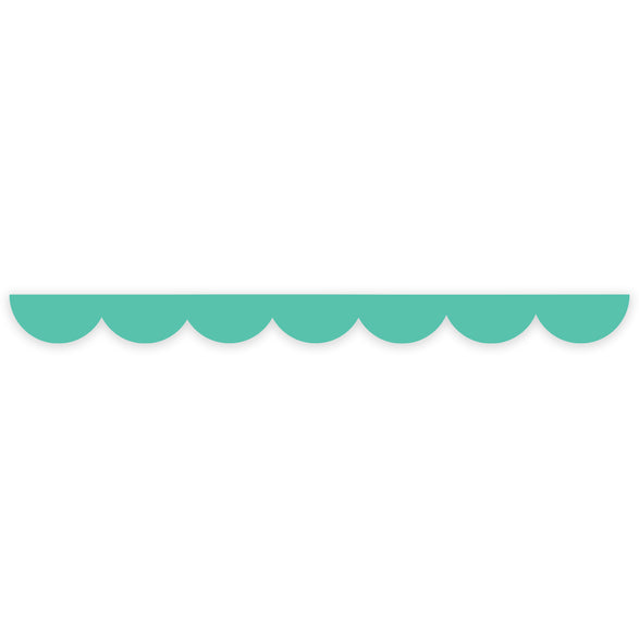 Teal Scalloped Die Cut Washi Tape - 20mm